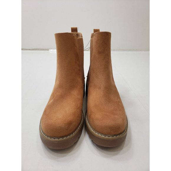 Universal Thread Celina Womens Chelsea Boots Slip On Faux Suede Cognac Brown 6.5 - Picture 3 of 7
